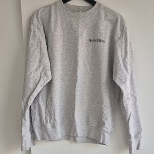 Sporty & Rich Gray Crewneck Sweater Relaxed Fit